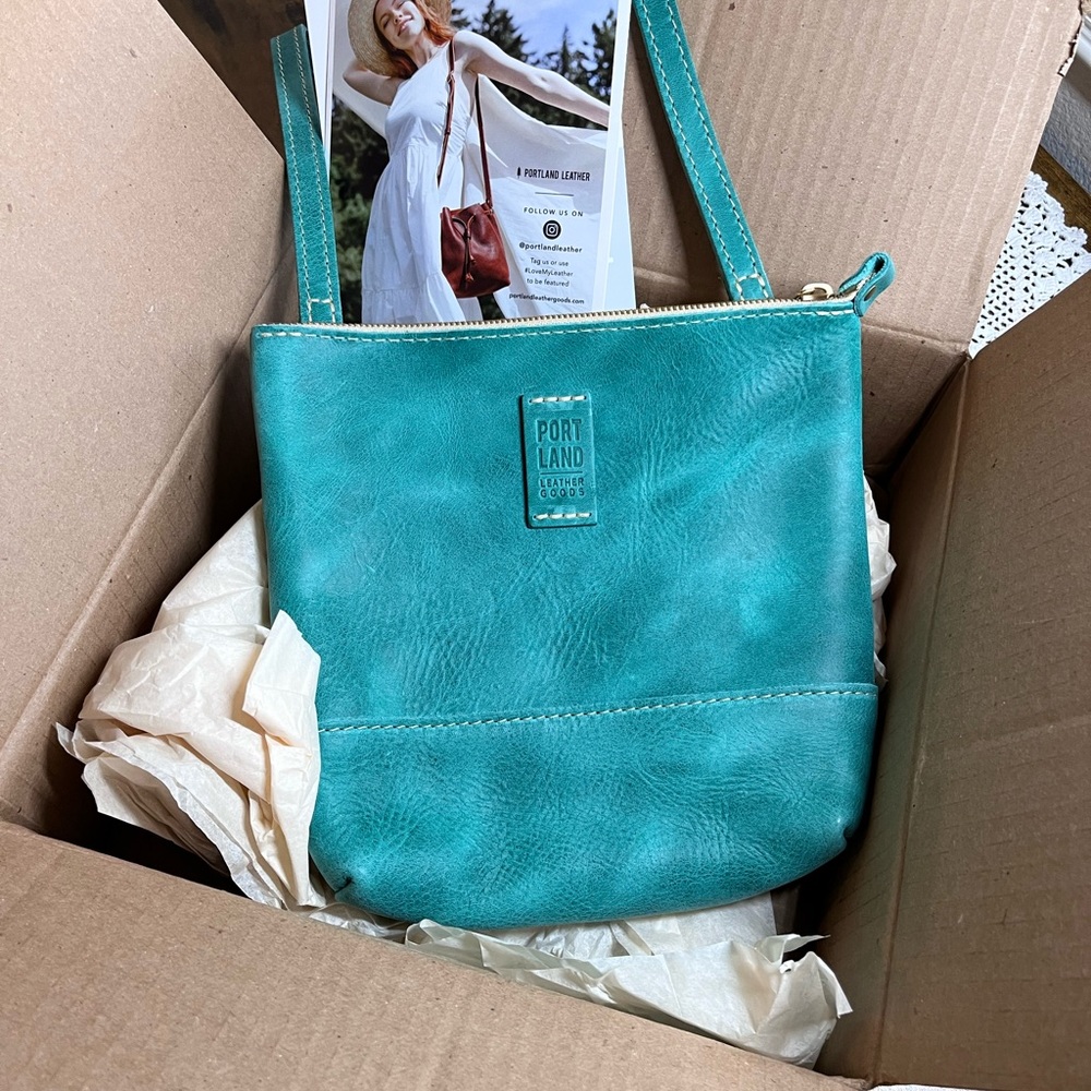 Portland Leather Goods Festival Crossbody bag. “Unicorn Reef”.